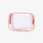 Necessaire transparente para avião cor-de-rosa