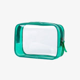 Necessaire transparente para avião verde