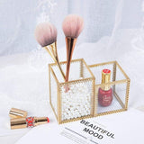 Organizador de maquilhagem com pérolas decorativas