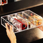 Organizador simples de maquilhagem transparente