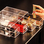 Organizador simples de maquilhagem transparente
