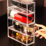Organizador simples de maquilhagem transparente