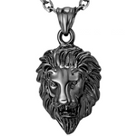 Pendente leão preto cabeça pequena
