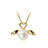 Pingente anjo de pérola ouro