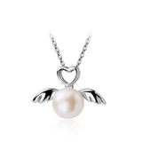 Pingente anjo de pérola prata