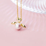 Pingente anjo e pérola