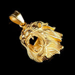 Pingente cabeça de leão dourado masculino valor por defeito título