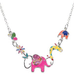 Pingente coração elefante multicolorido