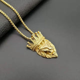 Pingente coroa de leão dourado valor por defeito título