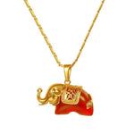 Pingente elefante vermelho ouro
