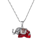 Pingente elefante vermelho prata