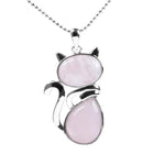 Pingente gato quartzo rosa valor por defeito título