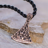 Pingente machado viking em bronze valor por defeito título