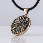 Pingente vegvísir nórdico em bronze valor por defeito título