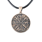Pingente vegvísir nórdico em bronze valor por defeito título