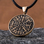 Pingente vegvísir nórdico em bronze valor por defeito título