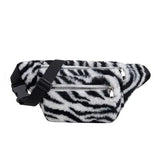 Pochete de couro sintético branco/zebra