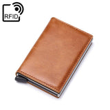 Porta-cartões antimagnetico castanho