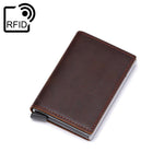 Porta-cartões com proteção rfid castanho café