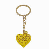 Porta-chaves coração dia da mãe amarelo