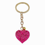 Porta-chaves coração dia da mãe magenta