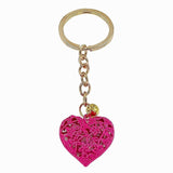 Porta-chaves coração dia da mãe magenta