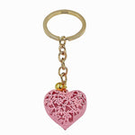 Porta-chaves coração dia da mãe rosa