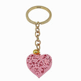 Porta-chaves coração dia da mãe rosa