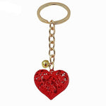 Porta-chaves coração dia da mãe vermelho