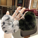 Porta-chaves coração leopardo turquesa