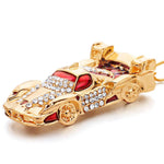 Porta-chaves dourado para carro vermelho
