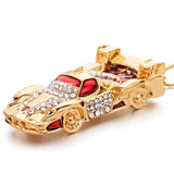 Porta-chaves dourado para carro vermelho