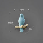 Porta-chaves parede em resina cian bird
