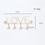 Porta-chaves parede love ouro