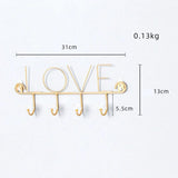 Porta-chaves parede love ouro
