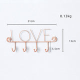Porta-chaves parede love rosa
