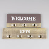 Porta-chaves parede welcome castanho