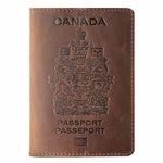 Porta-passaporte canadá castanho