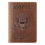 Porta-passaporte estados unidos castanho