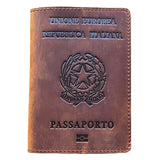Porta-passaporte itália castanho