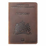 Porta-passaporte países baixos castanho