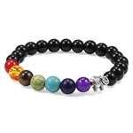 Pulseira 7 chakras pedras pretas valor por defeito título