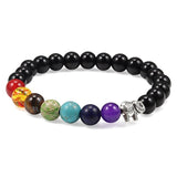 Pulseira 7 chakras pedras pretas valor por defeito título