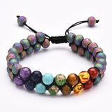 Pulseira ajustável 7 chakras colorido