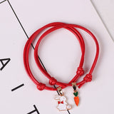 Pulseira amizade coelho e cenoura