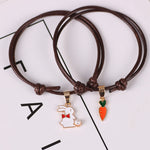 Pulseira amizade coelho e cenoura