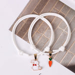Pulseira amizade coelho e cenoura