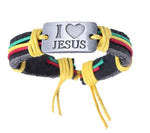 Pulseira amo jesus eu amo jesus verde/amarelo/vermelho