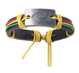Pulseira amo jesus ichthys verde/amarelo/vermelho