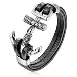 Pulseira âncora aço inoxidável preto